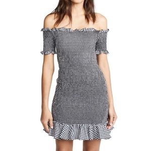 Wayf off the shoulder gingham dress